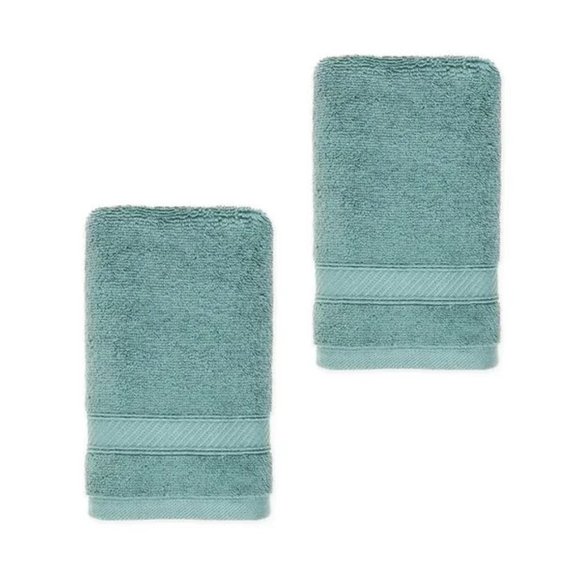 2 new Nestwell™ Hygro 100% Cotton 16"x28" HAND Towels LAUREL WREATH GREEN color - Picture 1 of 6